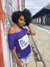 Load image into Gallery viewer, purple combed ring spun cotton fine jersey t-shirt